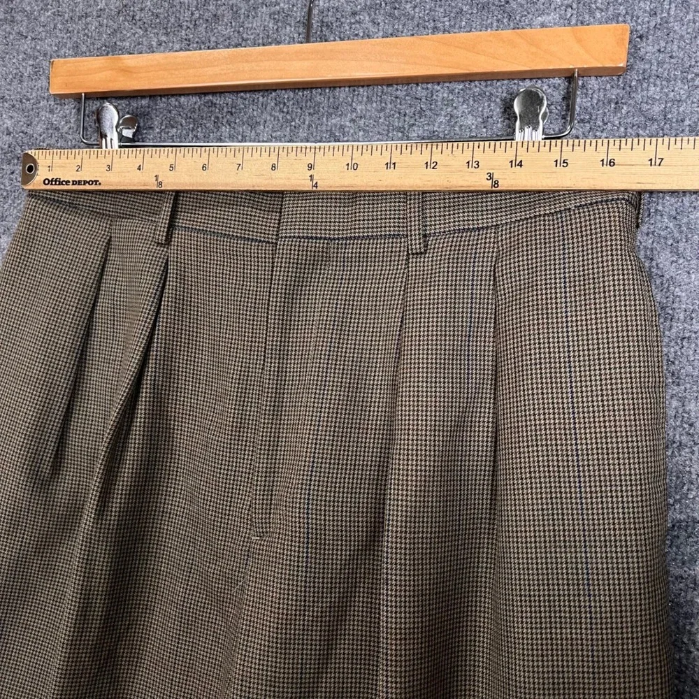 VINTAGE J Crew Oarsman Wool Dress Pants 34 Excellent Pleated Cuffed Houndstooth